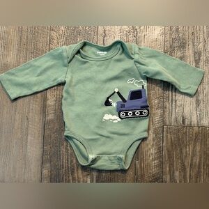 Pehr Kids Green Bodysuit with Excavator Design